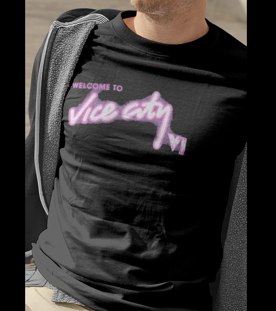Miami Heat Court Culture Welcome To Vice City VI Pink Neon T-Shirt