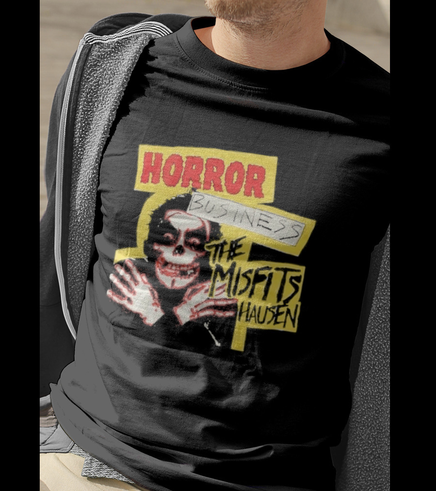 Middle Of Beyond Misfitshausen Misfits X Danhausen Horror Business Iconic Skull T-Shirt