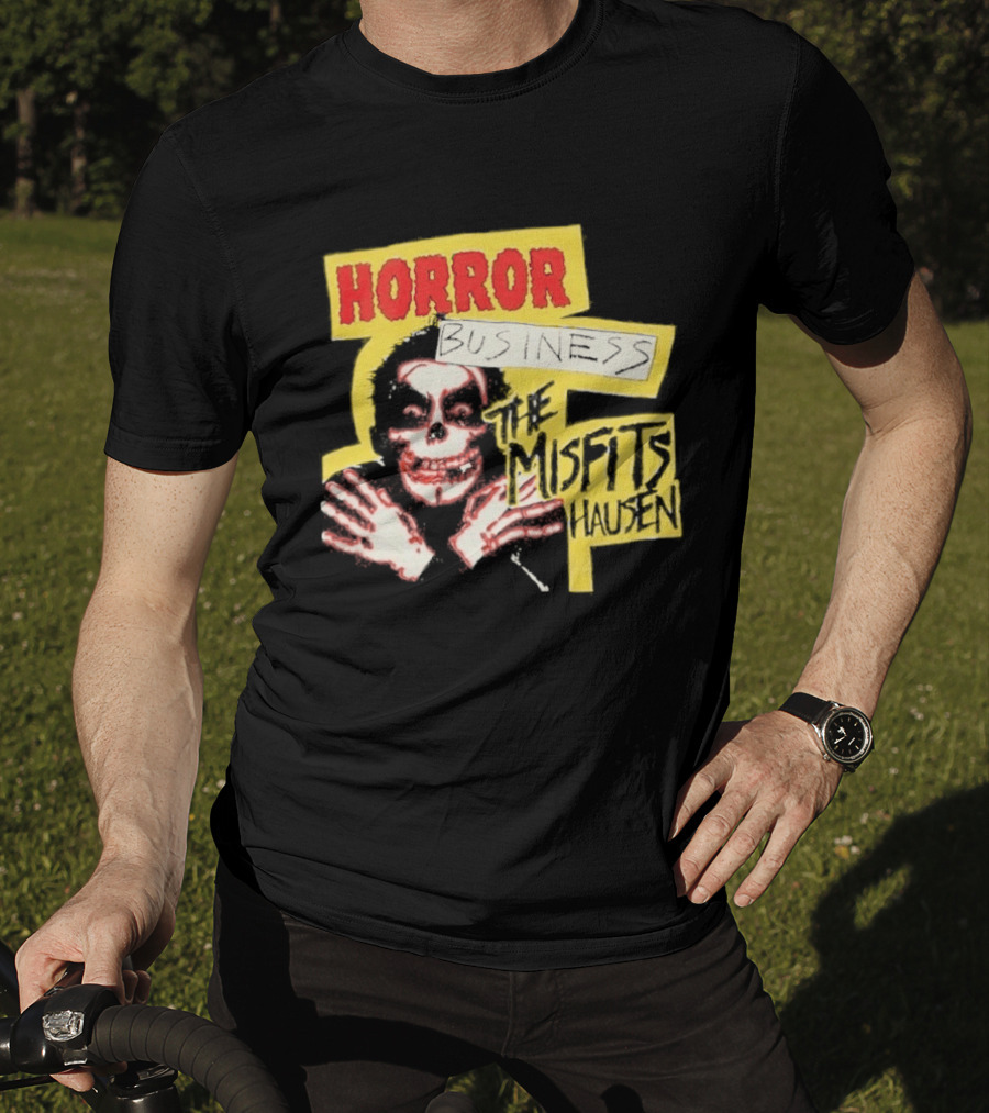 Middle Of Beyond Misfitshausen Misfits X Danhausen Horror Business Iconic Skull T-Shirt