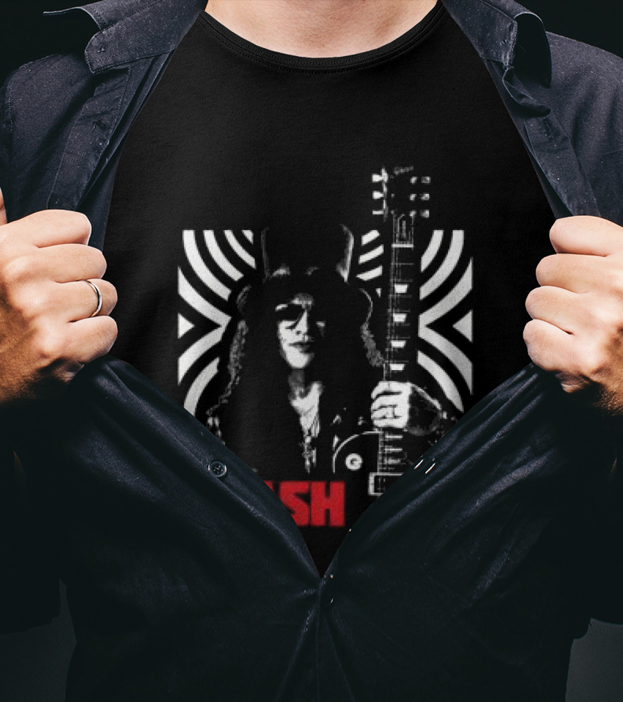 SLASH Iconic Guitarist And Guitar Bold Classic Rock T-Shirt