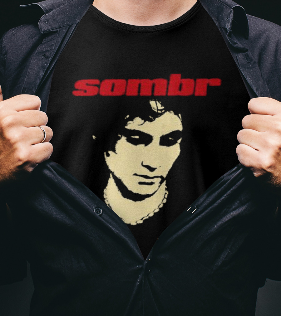 Sombr Looking Down Photo Black Tour Store T-Shirt