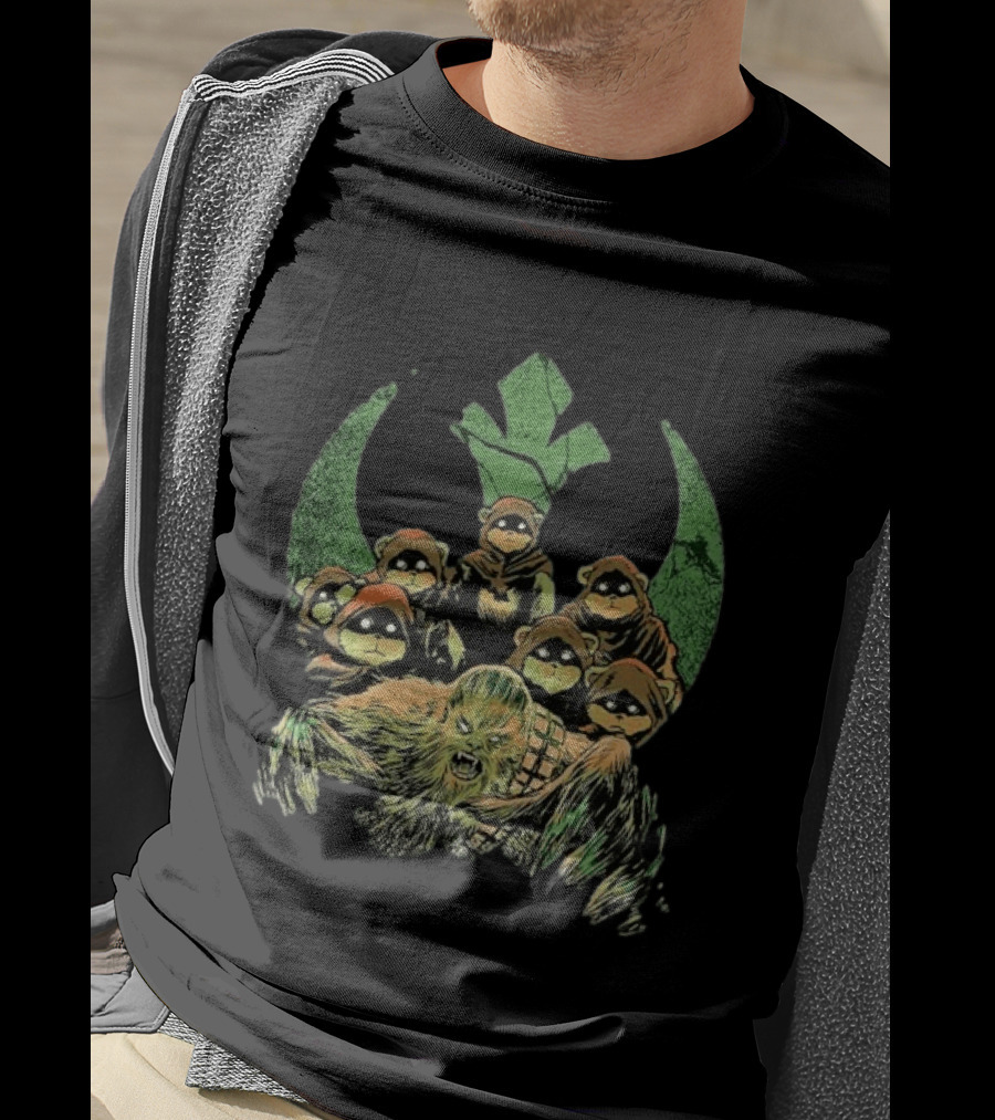 Star Wars Chewbacca And Ewoks Resistance Rebellion T-Shirt