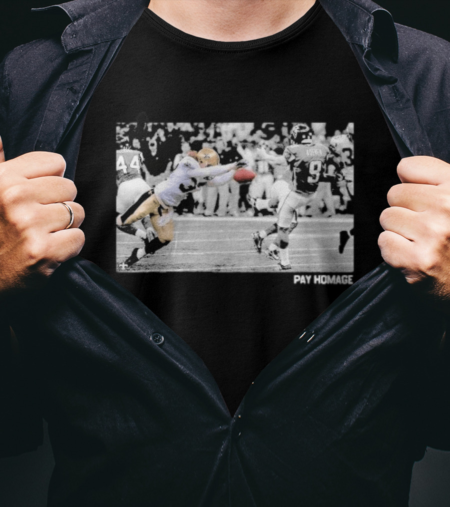 Steve Gleason Iconic Block Saints Falcons Pay Homage T-Shirt