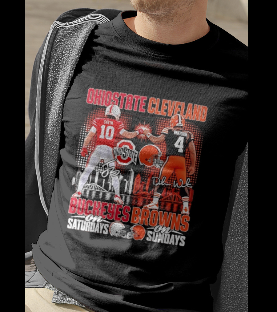 Ohio State Cleveland Buckeyes Browns Sayin Watson Saturdays Sundays T-Shirt
