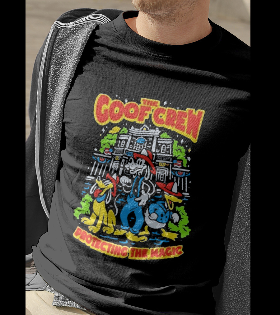 The Goof Crew Firehouse Protecting The Magic Pluto Donald Duck Disney T-Shirt