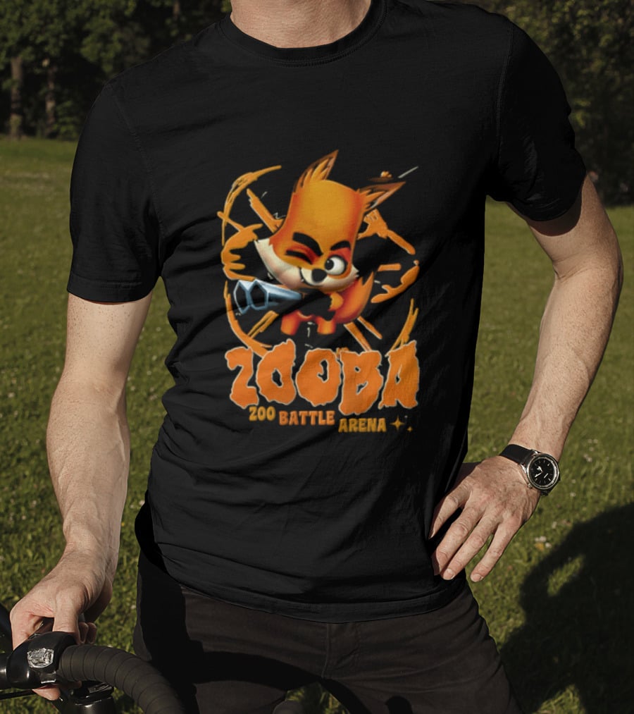 Zooba Zoo Battle Arena Fox Character With Orange And Blue T-Shirt