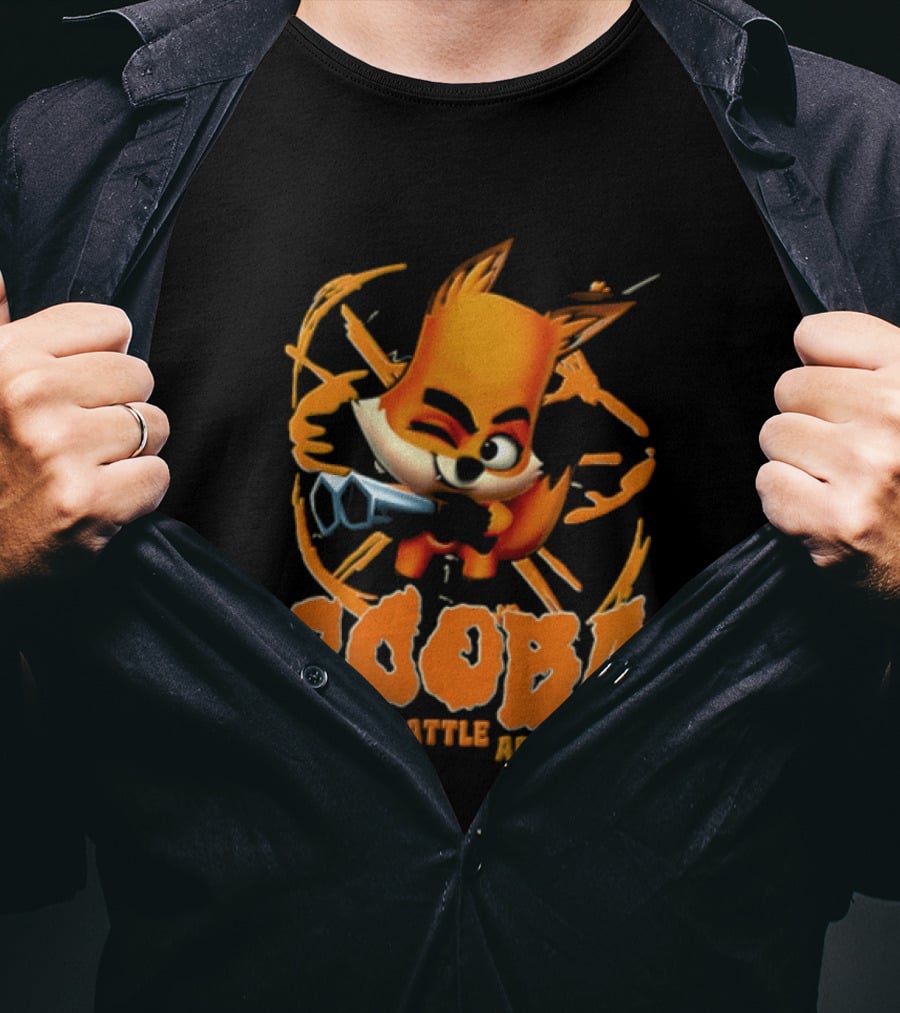 Zooba Zoo Battle Arena Fox Character With Orange And Blue T-Shirt