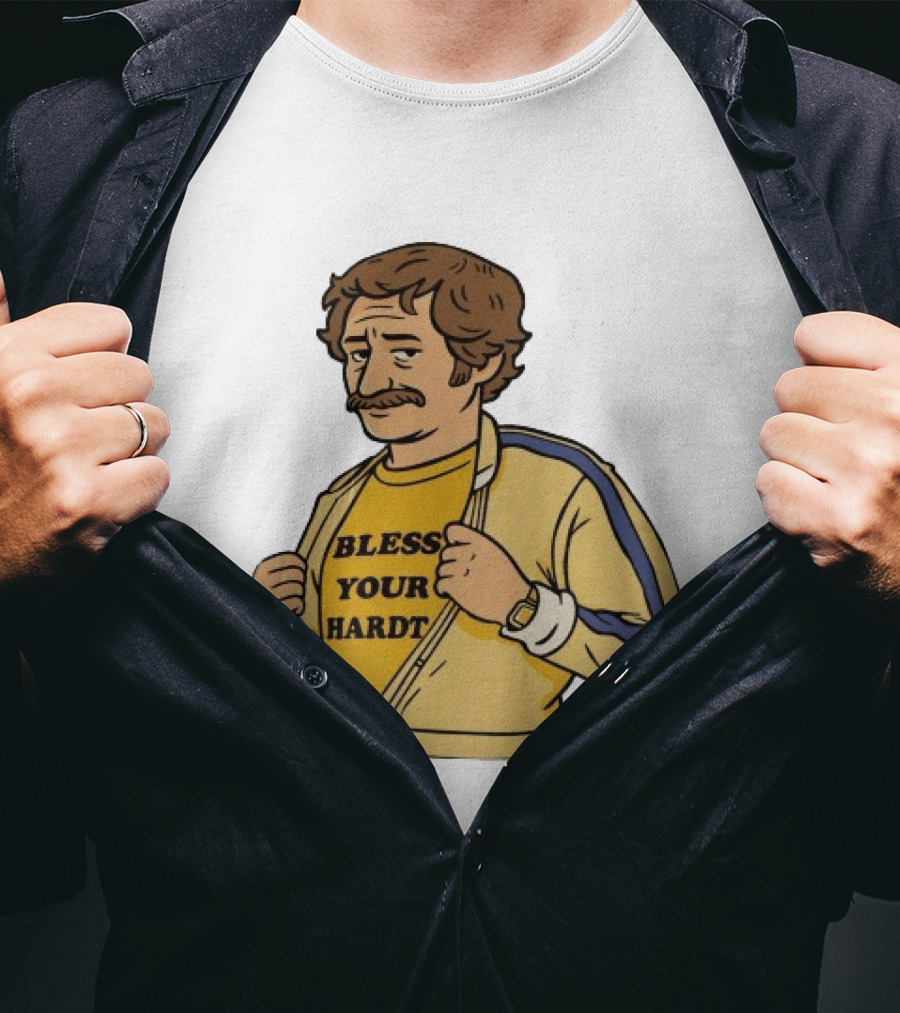 Bless Your Hardt Damn I'm Good Cartoon 70s Style Mustache Vintage Look T-Shirt