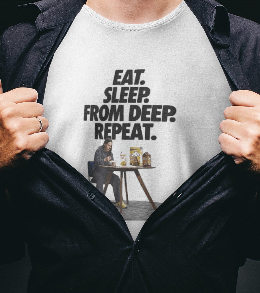 Caitlin Clark Eat Sleep From Deep Repeat Basketball Enthusiast Fun Cereal Moment T-Shirt