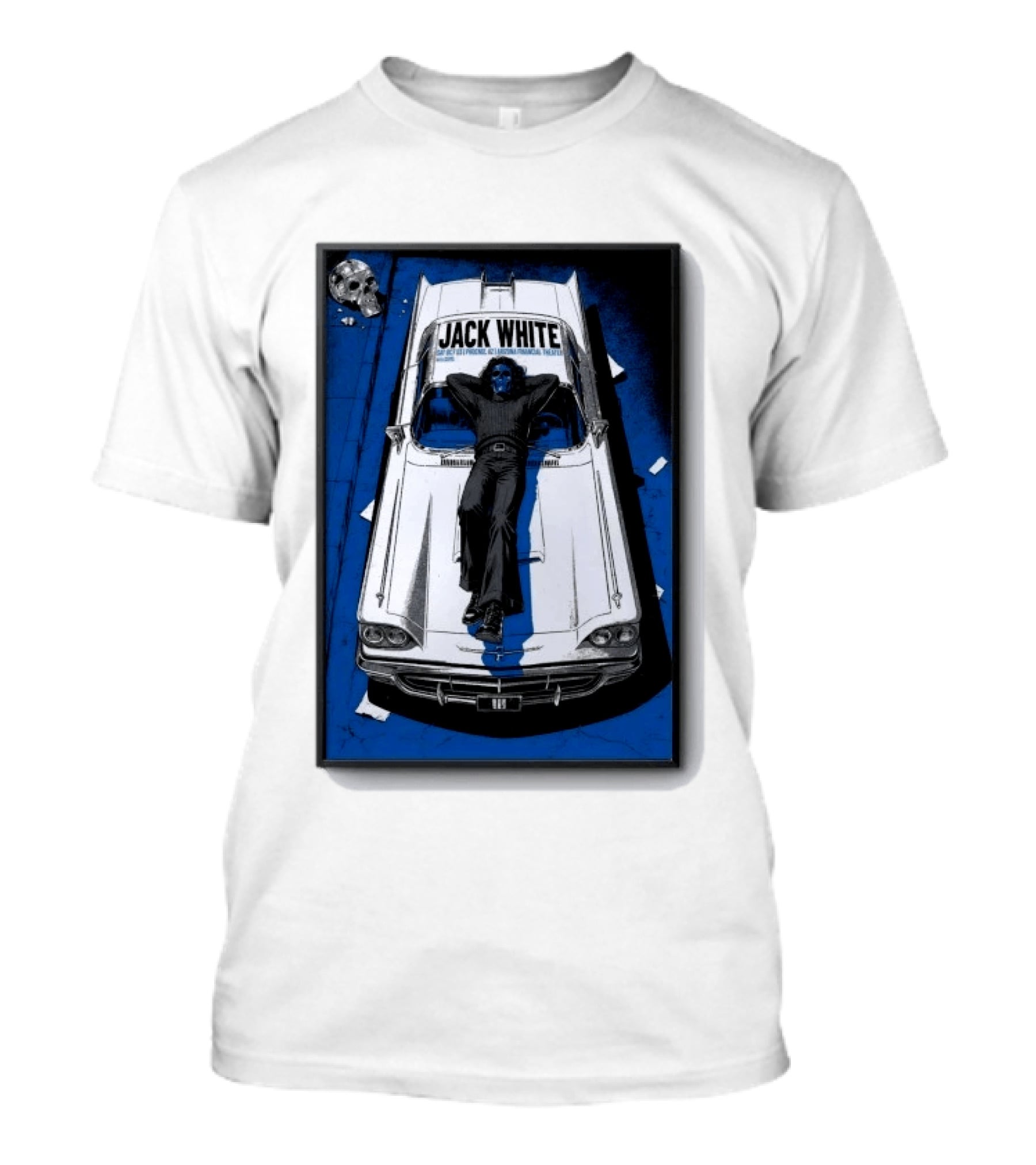 Jack White Phoenix AZ Concert October 3 2026 Classic Car And Skull T-Shirt