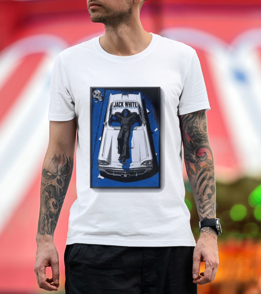 Jack White Phoenix AZ Concert October 3 2026 Classic Car And Skull T-Shirt