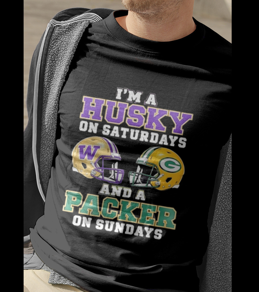 I'm A Husky On Saturdays And A Packer On Sundays W Logo G T-Shirt