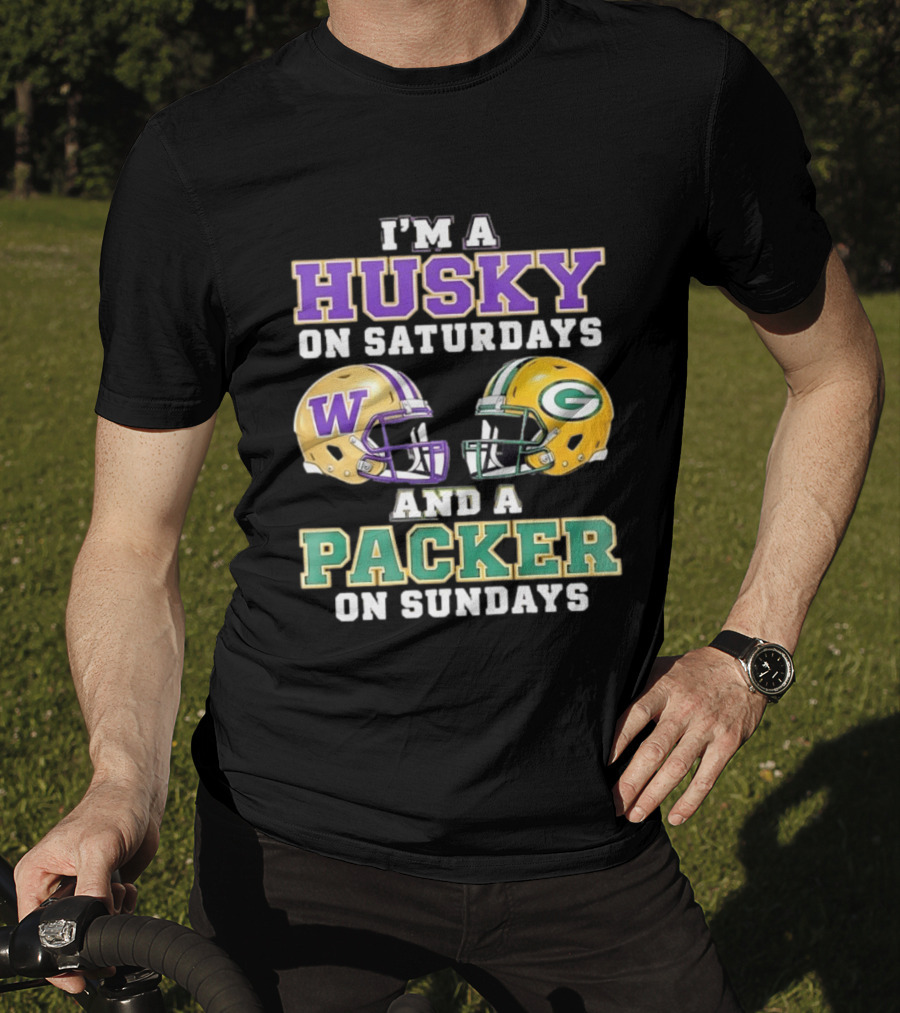 I'm A Husky On Saturdays And A Packer On Sundays W Logo G T-Shirt