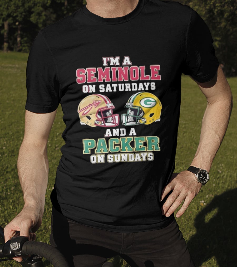 I'm A Seminole On Saturdays And A Packer On Sundays Helmet Team Spirit T-Shirt