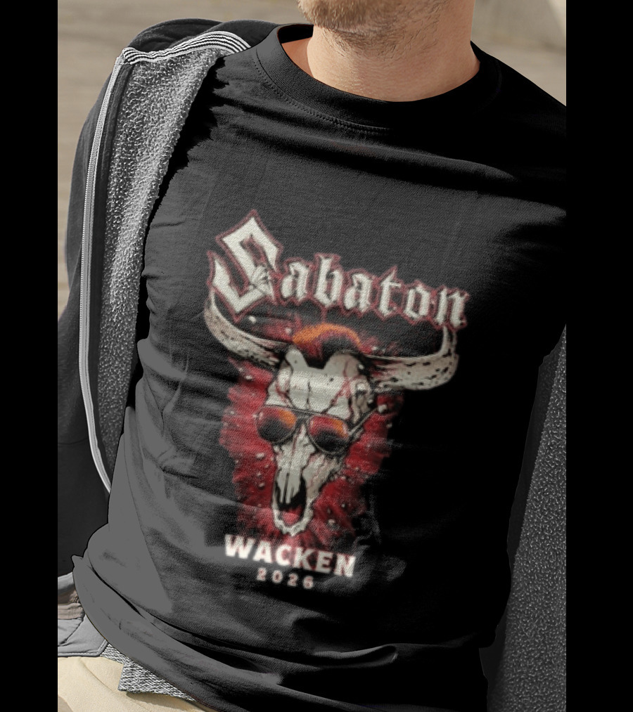 Sabaton Wacken 2023 Skull Wearing Sunglasses T-Shirt