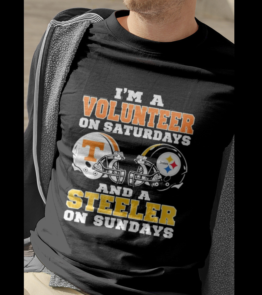 I'm A Volunteer On Saturdays Steeler On Sundays Football Helmets T-Shirt