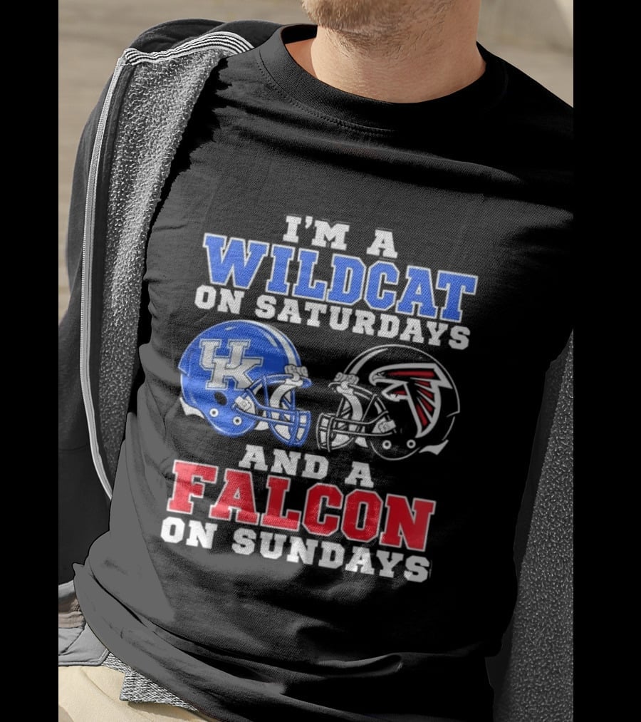 I'm A Wildcat On Saturdays And A Falcon On Sundays Kentucky And Atlanta Football Fan Gear T-Shirt