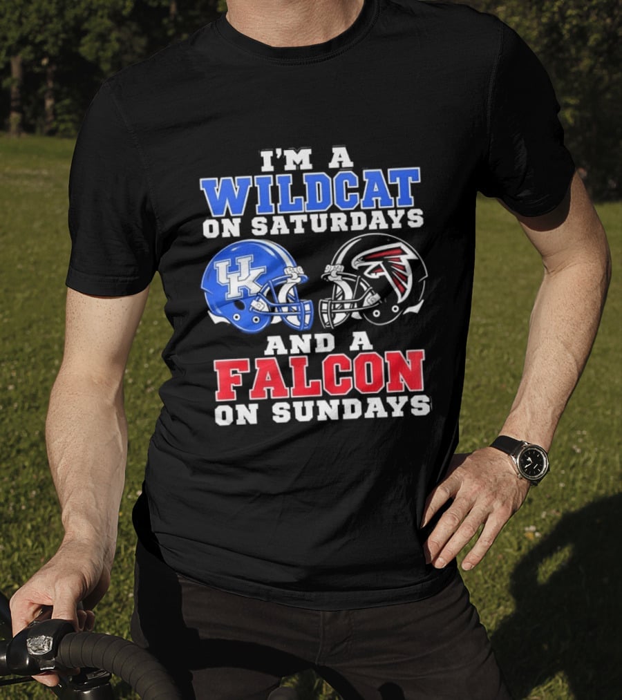 I'm A Wildcat On Saturdays And A Falcon On Sundays Kentucky And Atlanta Football Fan Gear T-Shirt
