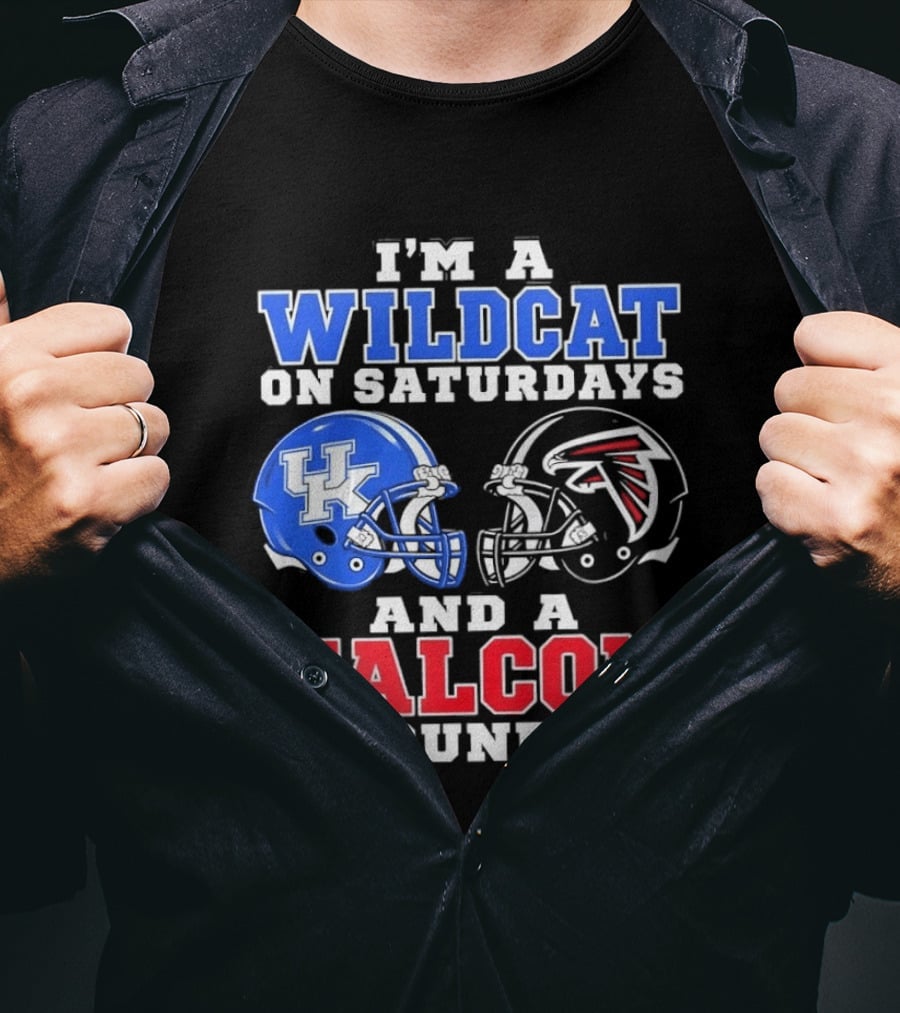 I'm A Wildcat On Saturdays And A Falcon On Sundays Kentucky And Atlanta Football Fan Gear T-Shirt