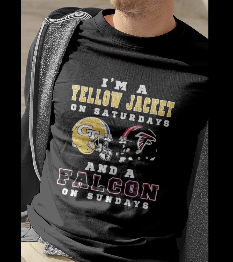 I'm A Yellow Jacket GT Helmet Saturdays Falcon Logo Sundays T-Shirt