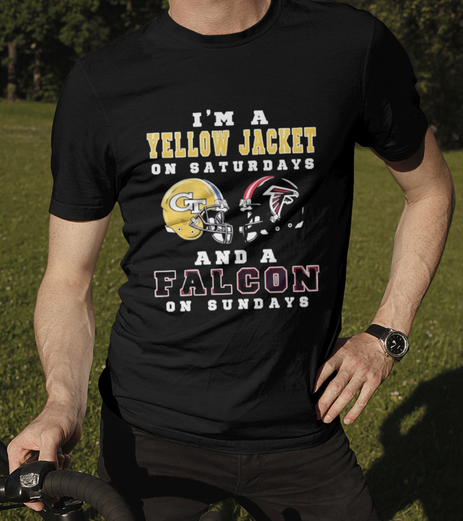 I'm A Yellow Jacket GT Helmet Saturdays Falcon Logo Sundays T-Shirt