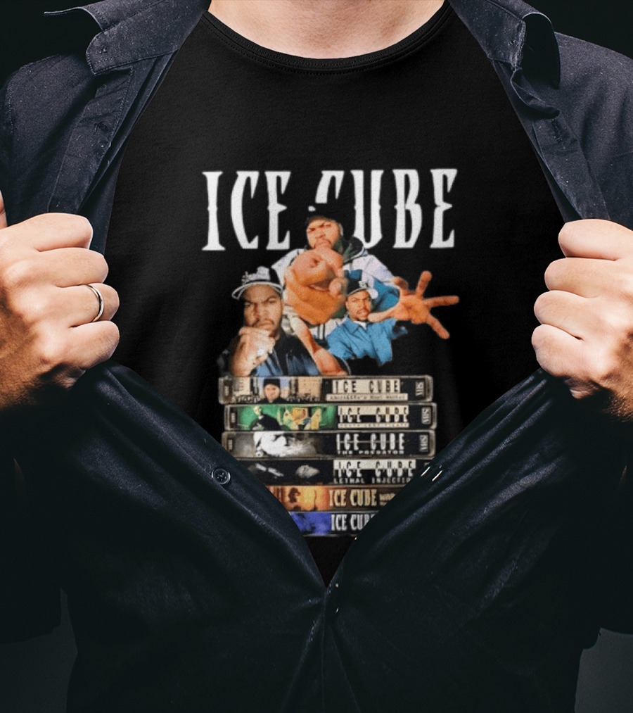 Ice Cube Albums Stack Hip Hop 90s Iconic Collection T-Shirt
