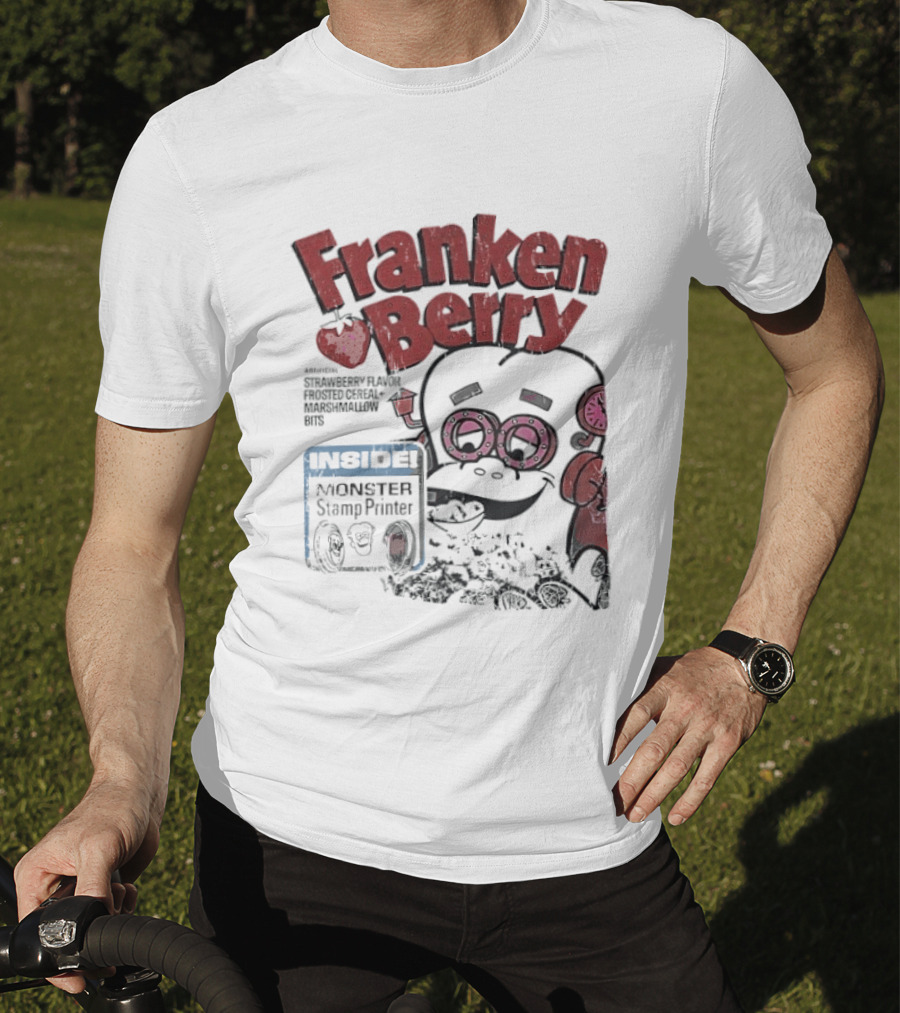Franken Berry Monster Stamp Printer Inside T-Shirt