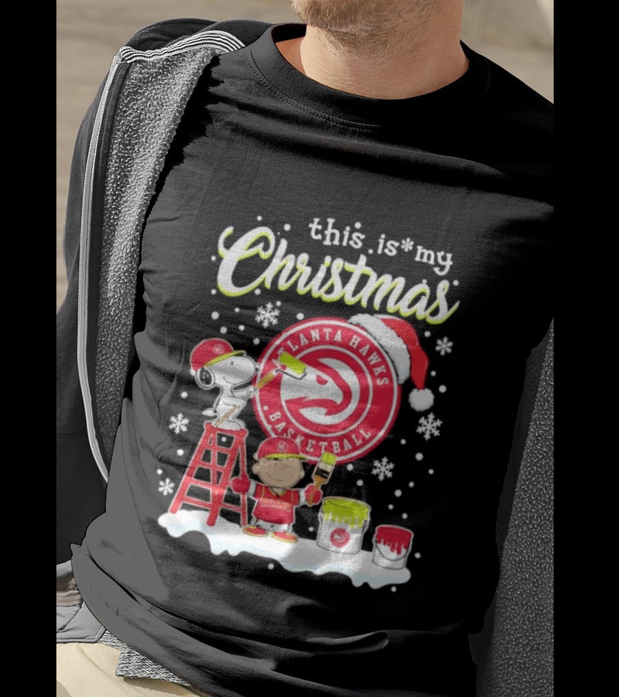 Atlanta Hawks Snoopy Woodstock Charlie Brown Christmas 2026 Basketball T-Shirt