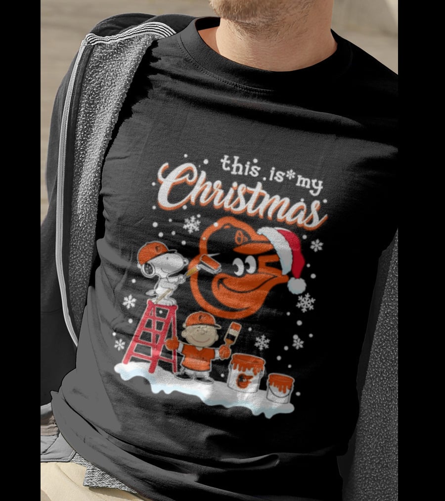 Baltimore Orioles Snoopy Woodstock Charlie Brown This Is My Christmas 2026 T-Shirt