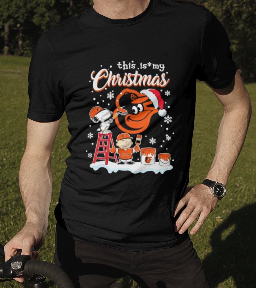 Baltimore Orioles Snoopy Woodstock Charlie Brown This Is My Christmas 2026 T-Shirt