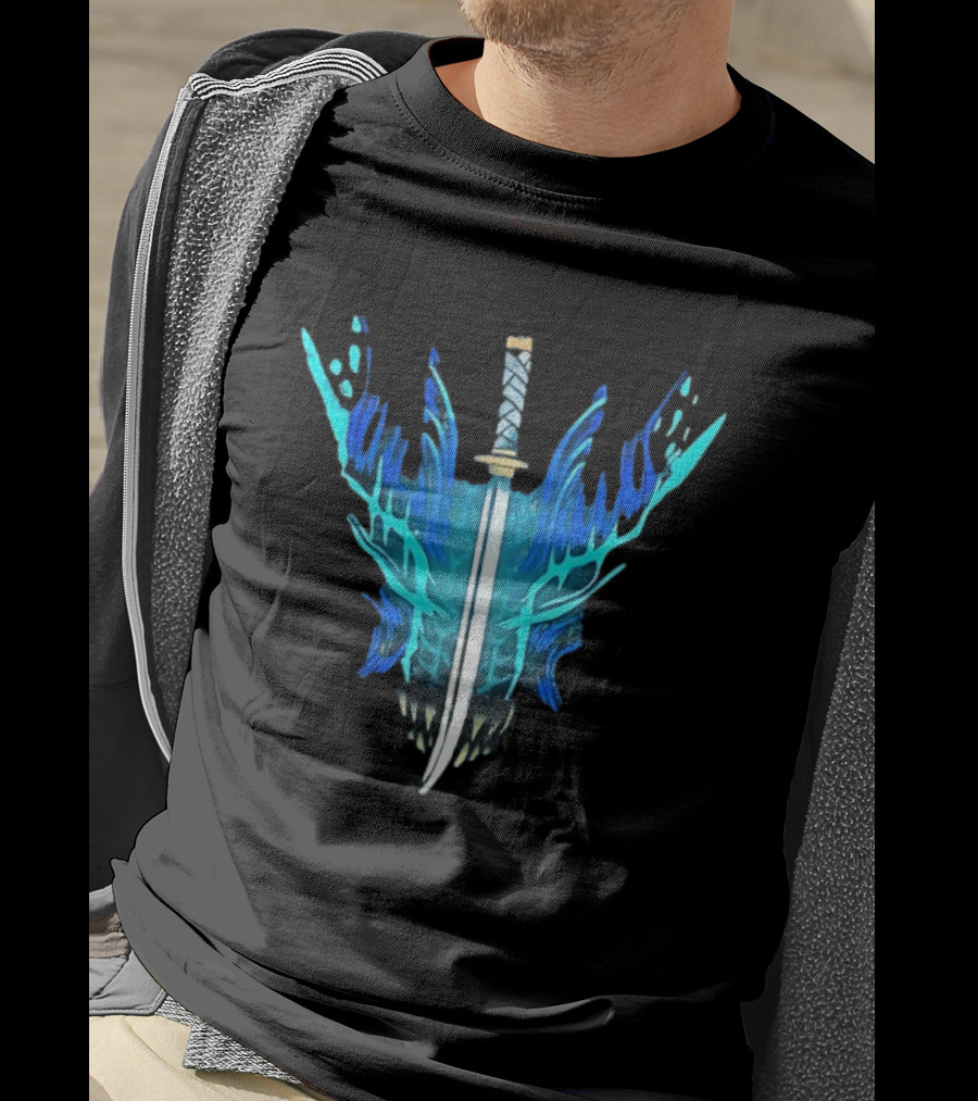 Devil May Cry 5 Vergil Yamato Sword Blue Flames T-Shirt