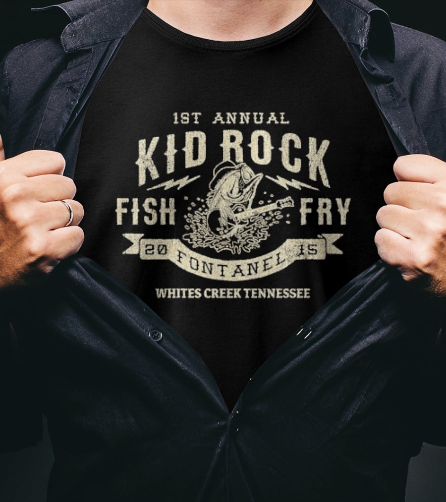 1st Annual Kid Rock Fish Fry 2015 Whites Creek Tennessee T-Shirt