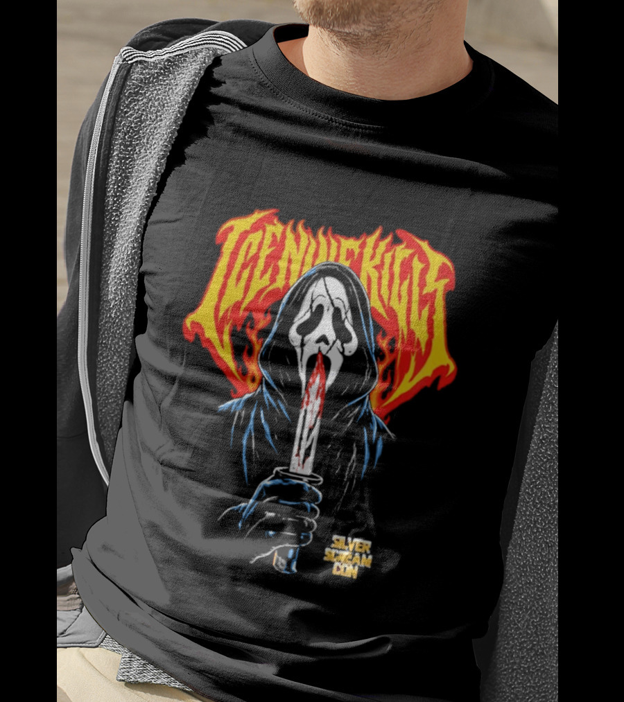 Ice Nine Kills Silver Scream Con V Ghost Mask Bloody Knife October 2 4 2026 DCU Center Worcester MA T-Shirt
