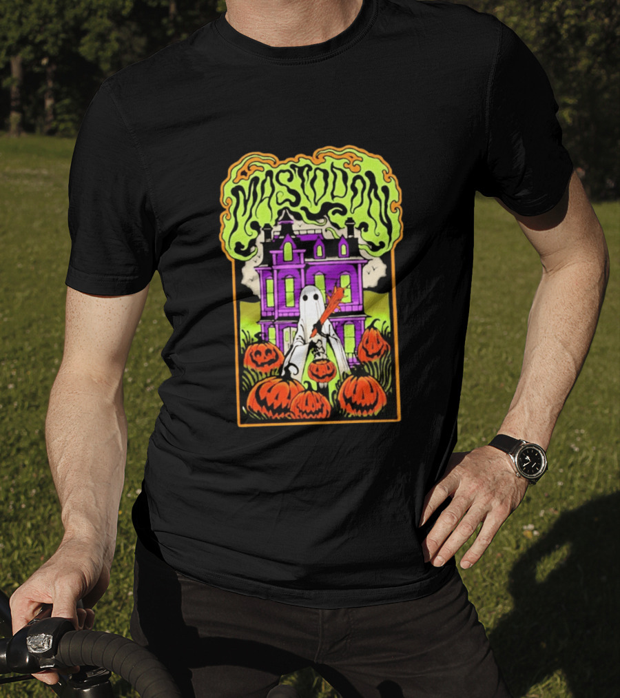 Mastodon Haunted Mansion Pumpkin Patch Halloween 2026 T-Shirt