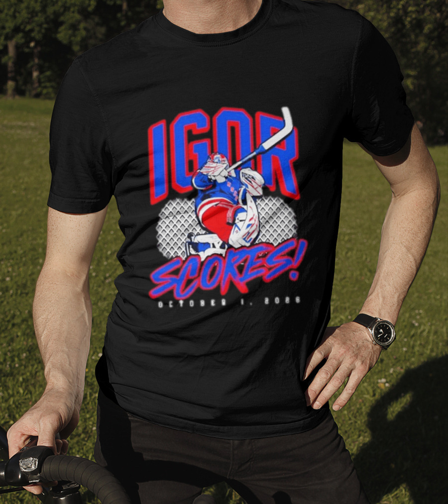 Igor Scores October 1 2026 Hockey Goalie Celebration T-Shirt