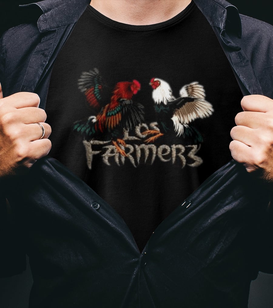 Rancho Humilde Los Farmerz Gallero Rooster T-Shirt