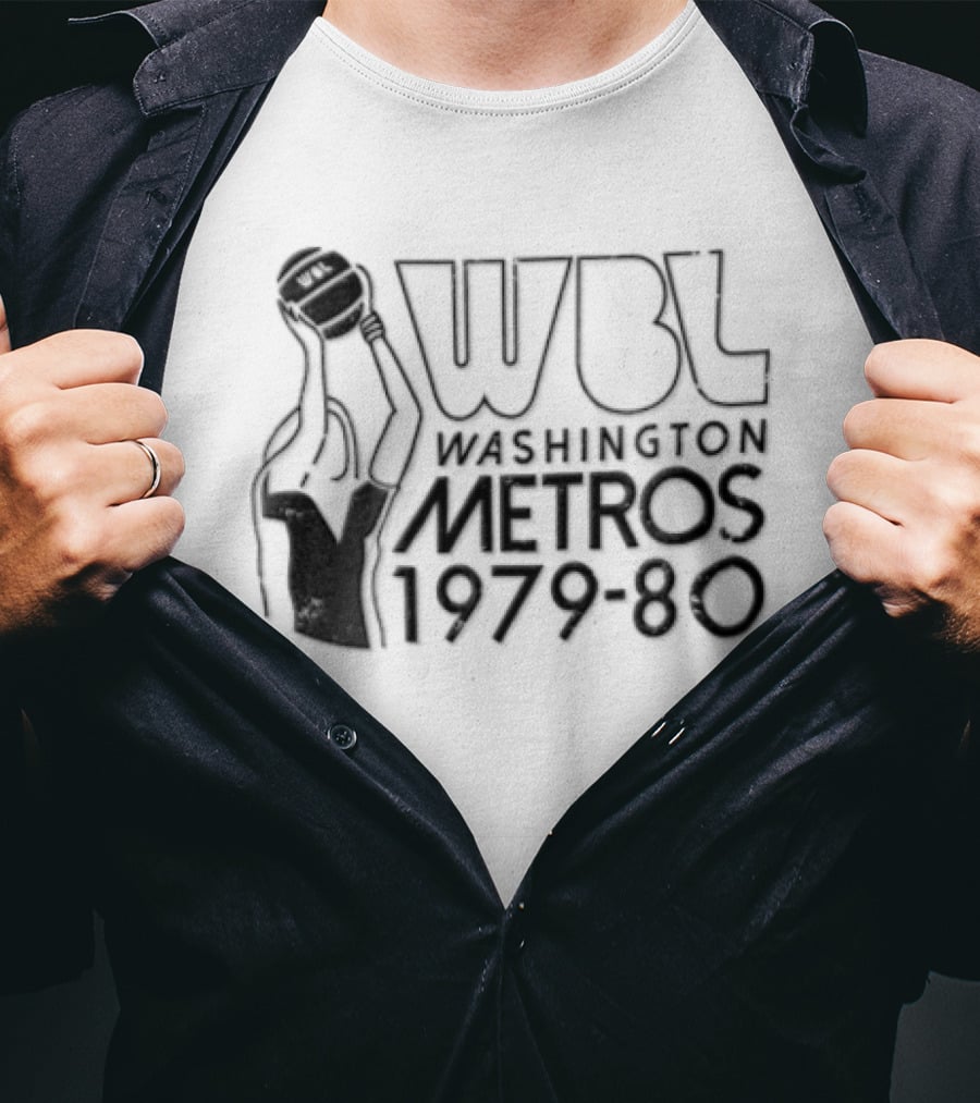WBL Washington Metros 1979 80 Female Basketball Player Shooting Ball T-Shirt