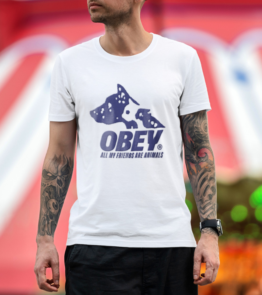 Obey All My Friends Are Animals Dog T-Shirt