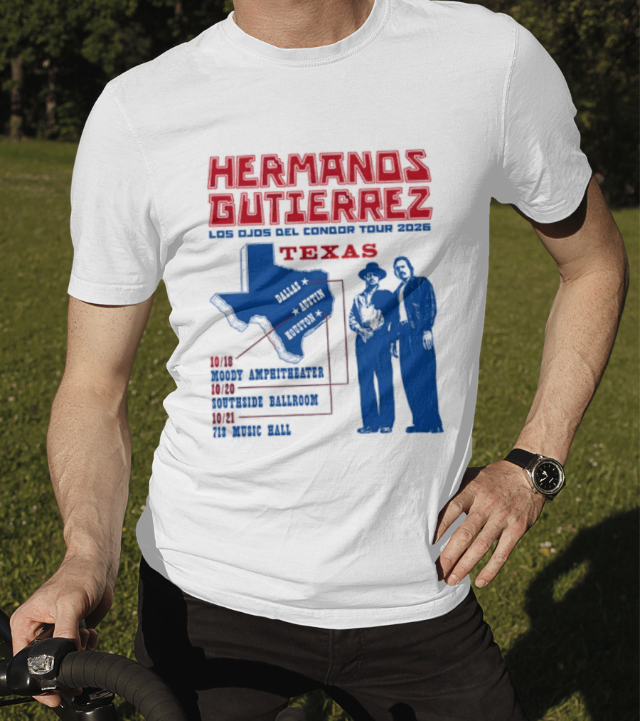 Hermanos Gutierrez Texas Los Ojos Condor Tour Dates October 18 Austin 20 Houston 21 Dallas 2026 T-Shirt