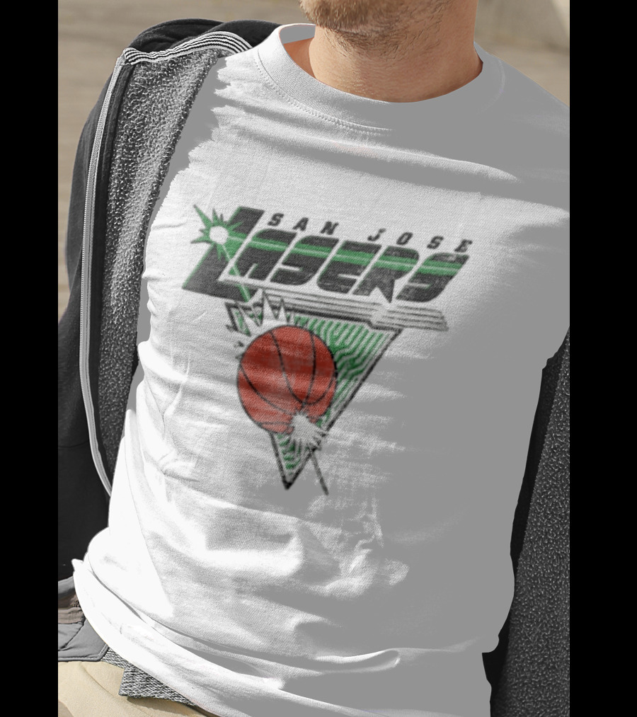 San Jose Lasers Basketball Green Circuit Triangle T-Shirt