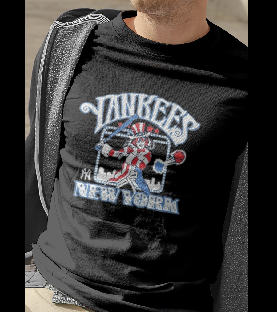Yankees New York Grateful Dead Skeleton Patriotic Baseball T-Shirt