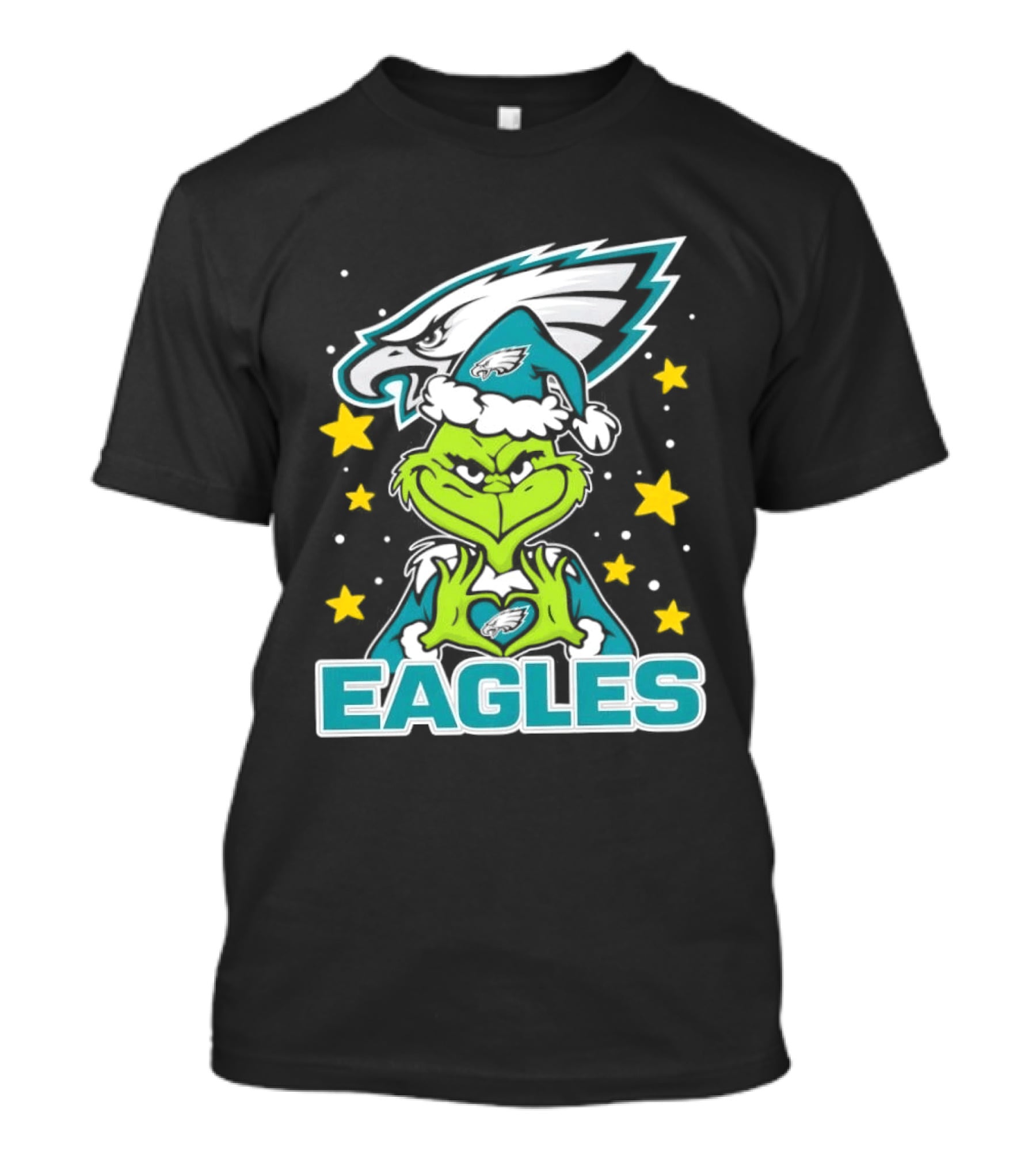 Philadelphia Eagles Christmas Grinch Heart Love T-Shirt