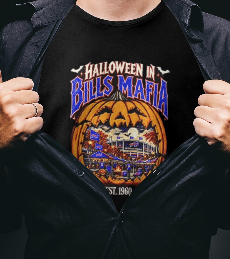 Halloween In Bills Mafia Buffalo Bills Highmark Stadium Est. 1960 T-Shirt
