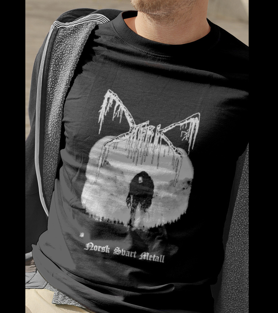 Mork Norsk Sbart Metal Skull Bat T-Shirt