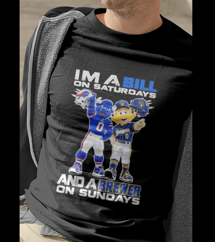 Buffalo Bills And Milwaukee Brewers Mascots Saturdays Sundays Fan Gear T-Shirt