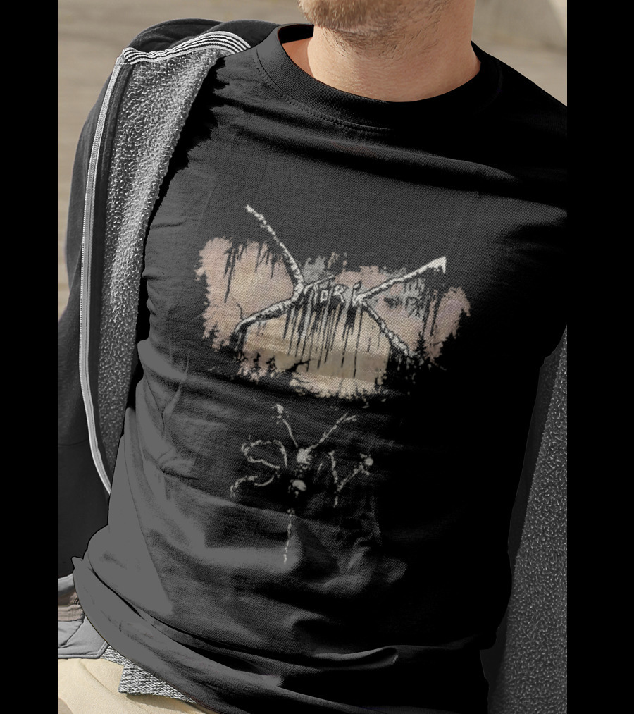 Mork Syv Abstract Organic Geometry With Distressed Texture T-Shirt