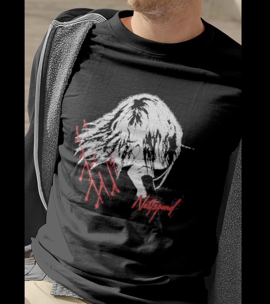 Nettspend Early Life Crisis Slash White And Red Sketch T-Shirt