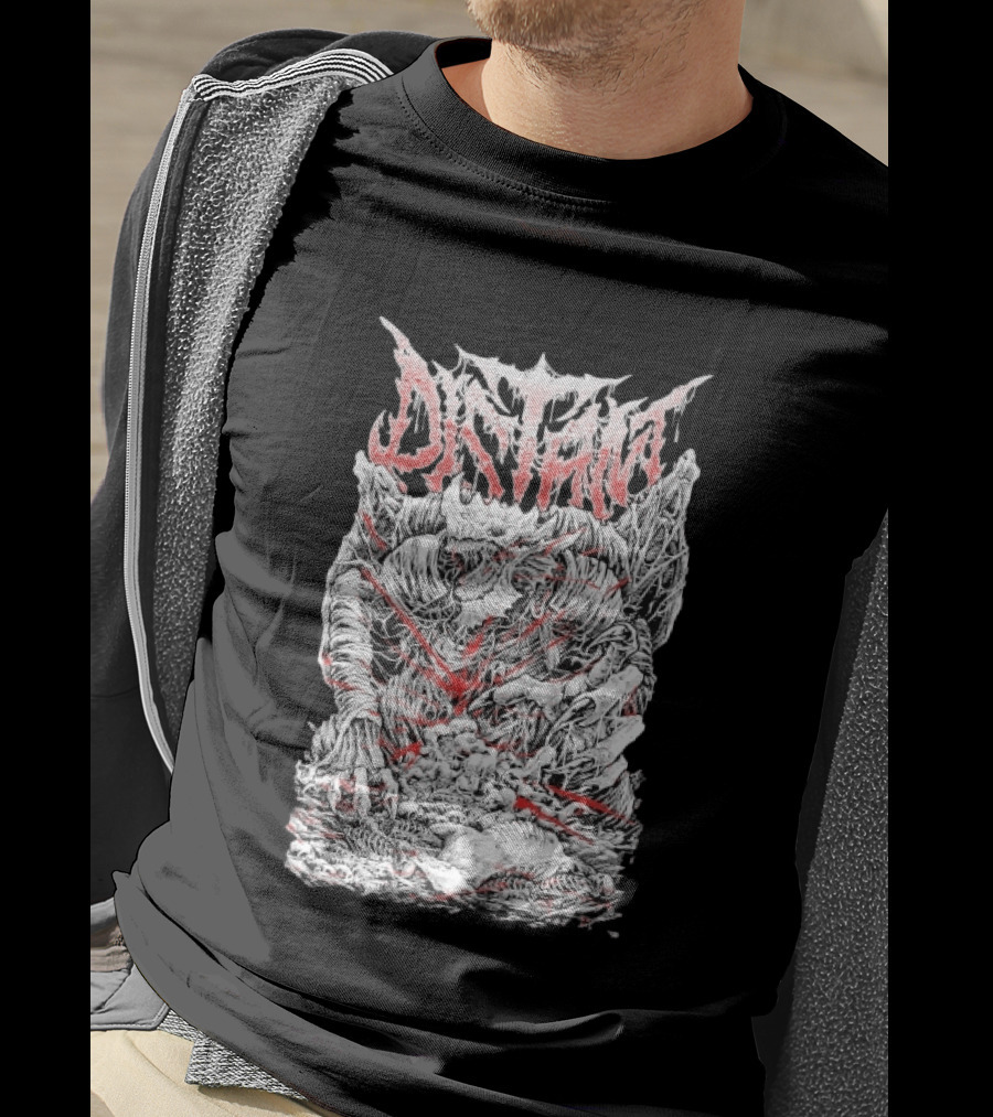 Distant Dragonkin Horror Fantasy Detailed Monster T-Shirt