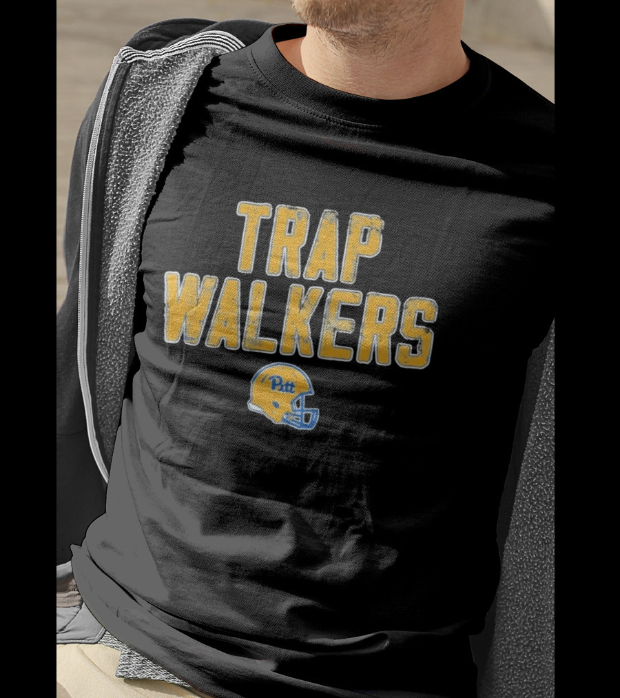 Pitt Panthers Trap Walkers Football Helmet T-Shirt