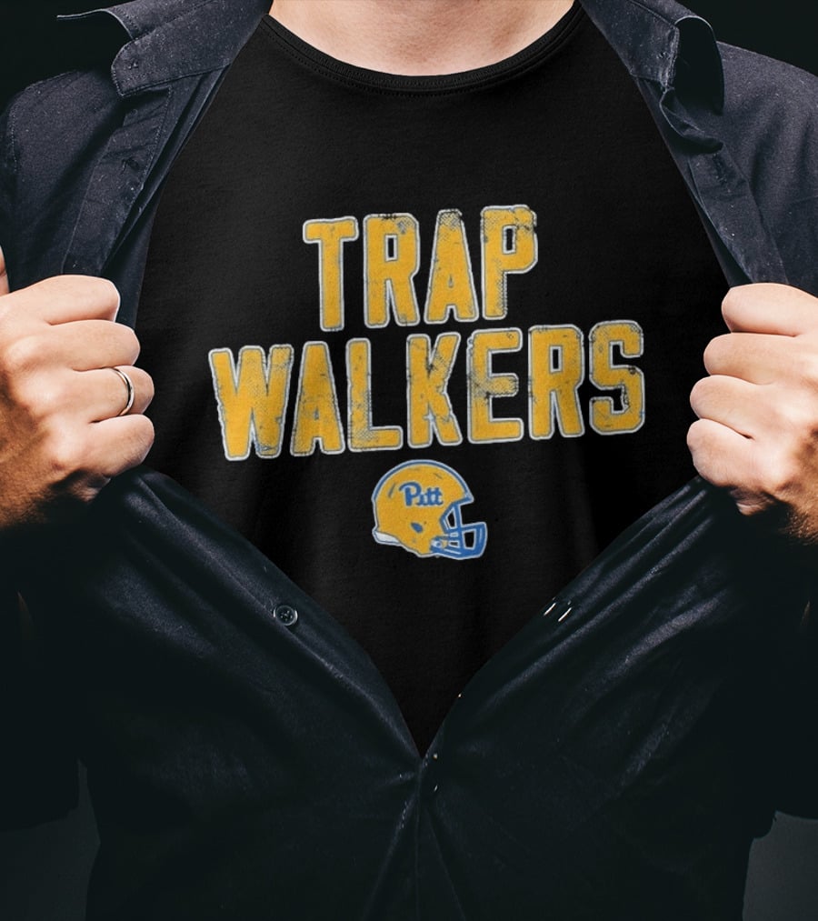 Pitt Panthers Trap Walkers Football Helmet T-Shirt